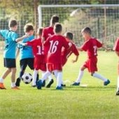 Kids playing soccer