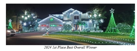 House decorated in Christmas lights