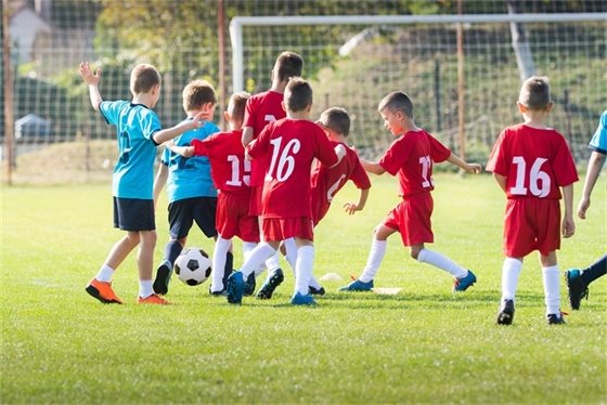 Kids playing soccer