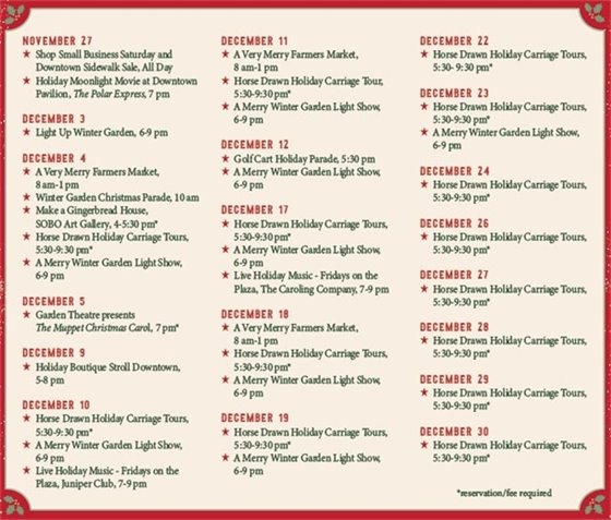 Tis the Season Dates