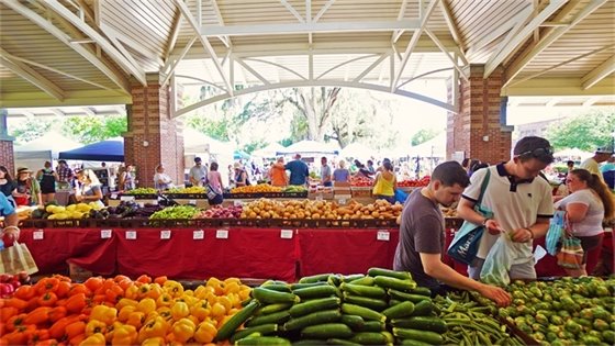 Produce on table