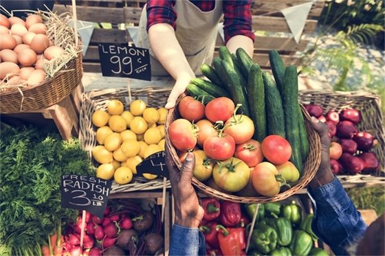 Produce on table