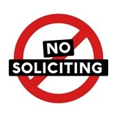 "No Soliciting" words written
